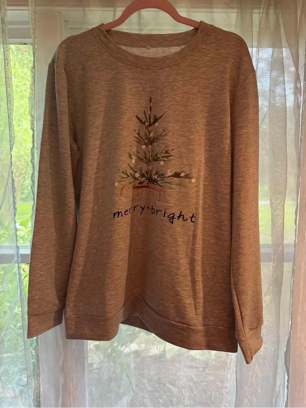 Merry + Bright Gray Holiday Tree Graphic Tee
